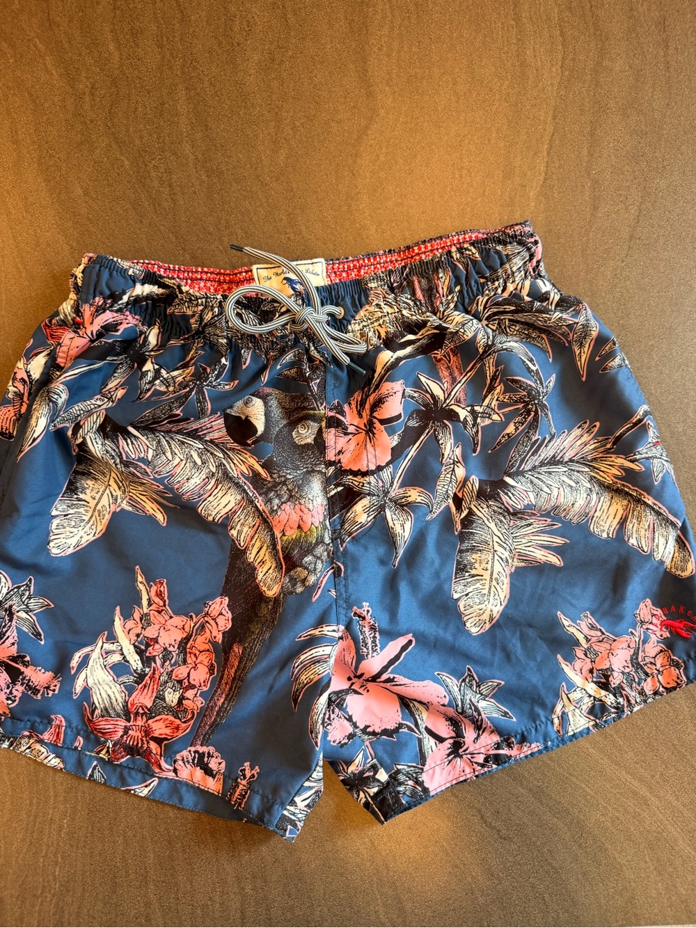 Ted Baker Navy Swim Trunks with Pink Floral Print